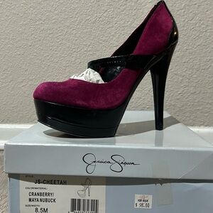 Jessica Simpson Women's Magenta and Black Platform Heels